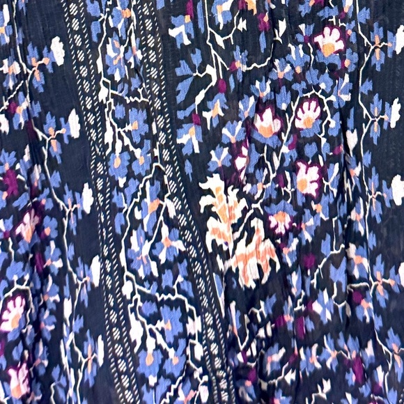 PAIGE Blue Floral Ruffled Summer Blouse - Picture 7 of 10